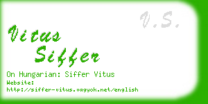 vitus siffer business card